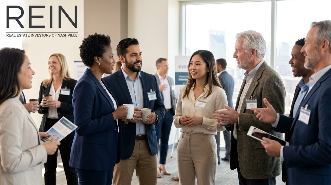 Real Estate Investors Association members networking at a meeting in Nashville
